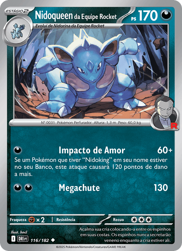Nidoqueen da Equipe Rocket, carta 116 de Rivais Predestinados