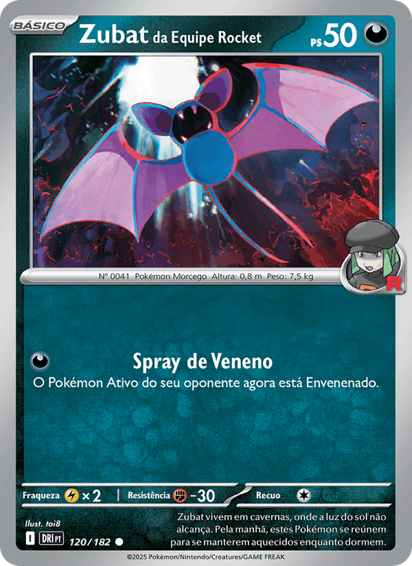 Zubat da Equipe Rocket, card 120 from Rivais Predestinados