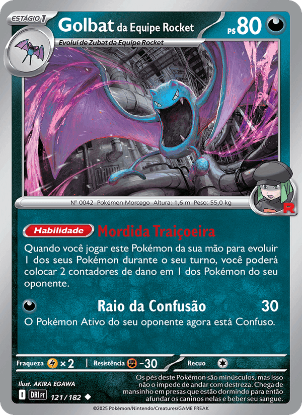 Golbat da Equipe Rocket, card 121 from Rivais Predestinados