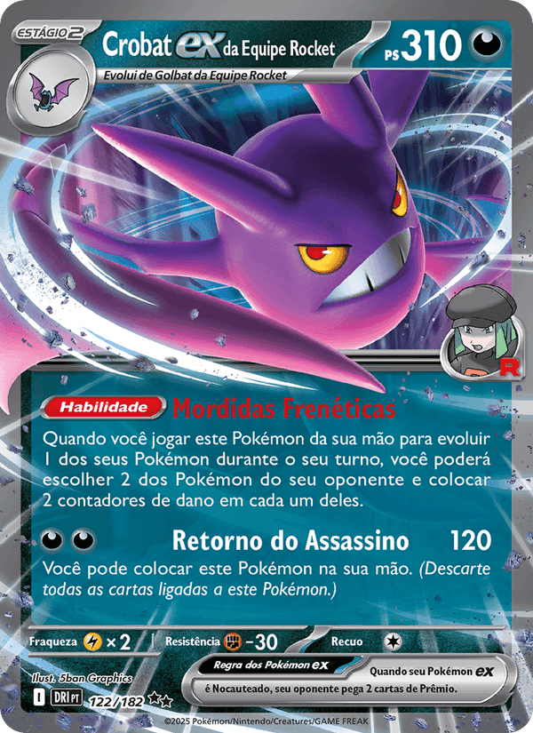 Crobat ex da Equipe Rocket, card 122 from Rivais Predestinados