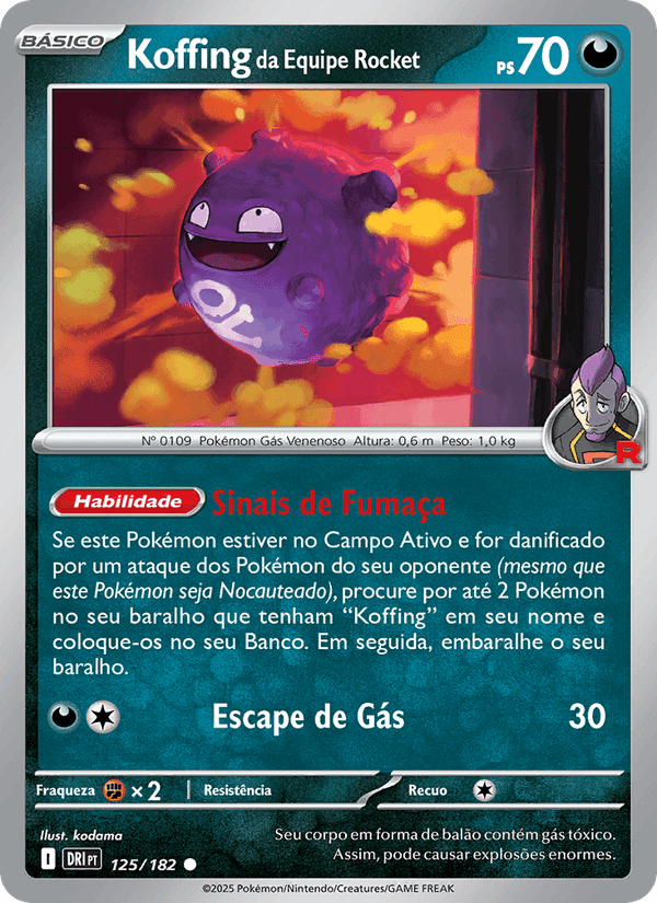 Koffing da Equipe Rocket, carta 125 di Rivais Predestinados