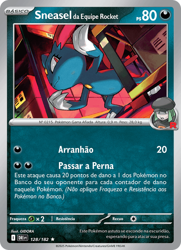 Sneasel da Equipe Rocket, carta 128 de Rivais Predestinados