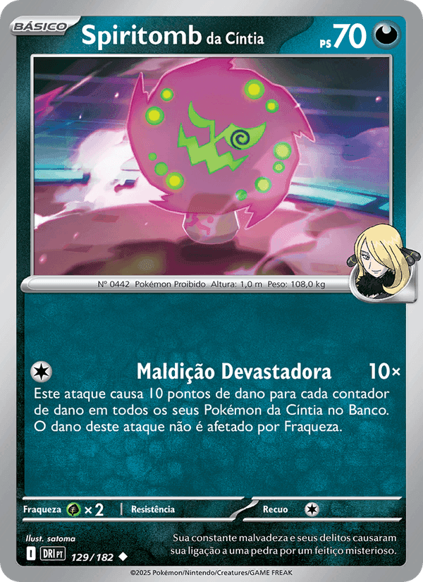 Spiritomb da Cíntia, carta 129 de Rivais Predestinados