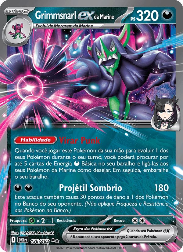 Grimmsnarl ex da Marine, carta 136 de Rivais Predestinados