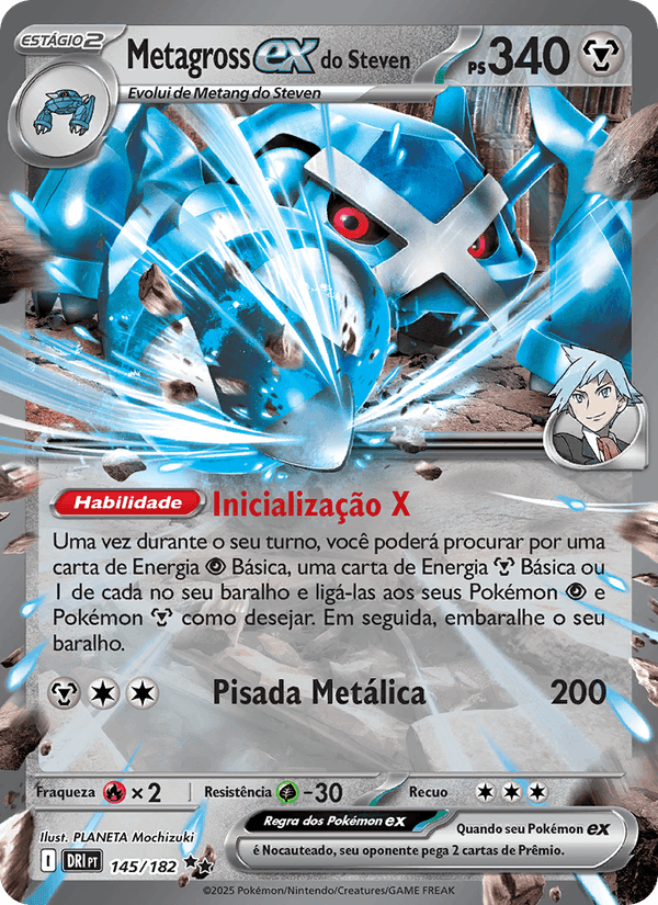 Metagross ex do Steven, card 145 from Rivais Predestinados