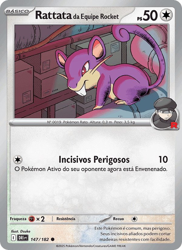 Rattata da Equipe Rocket, carta 147 de Rivais Predestinados