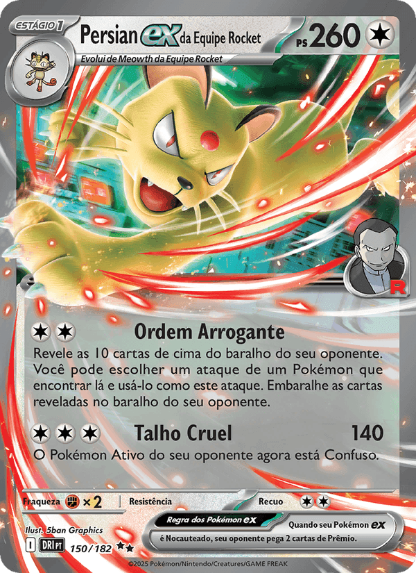 Persian ex da Equipe Rocket, card 150 from Rivais Predestinados