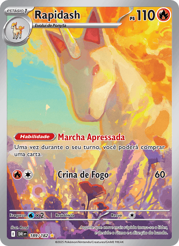 Rapidash, carte 189 de Rivais Predestinados