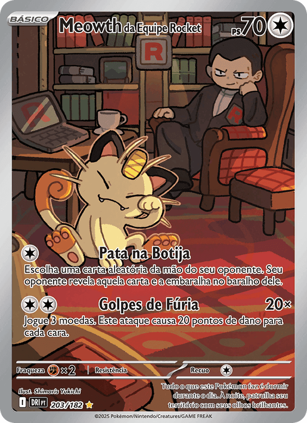 Meowth da Equipe Rocket, carta 203 di Rivais Predestinados
