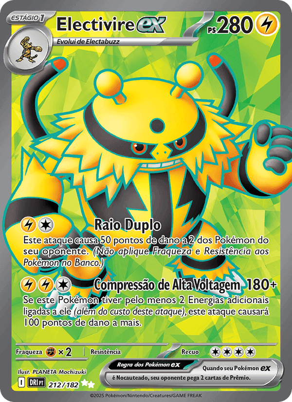 Electivire ex, carta 212 de Rivais Predestinados