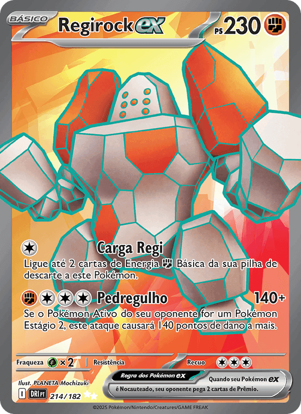 Regirock ex, card 214 from Rivais Predestinados