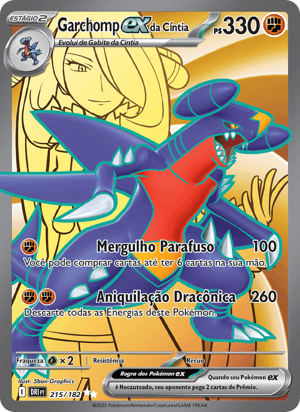 Garchomp ex da Cíntia, card 215 from Rivais Predestinados