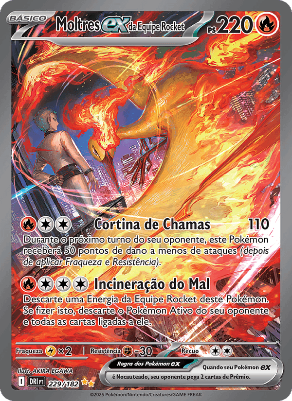 Moltres ex da Equipe Rocket, carta 229 de Rivais Predestinados
