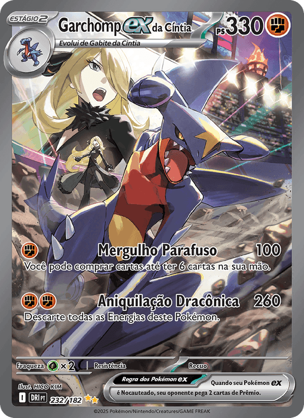 Garchomp ex da Cíntia, card 232 from Rivais Predestinados