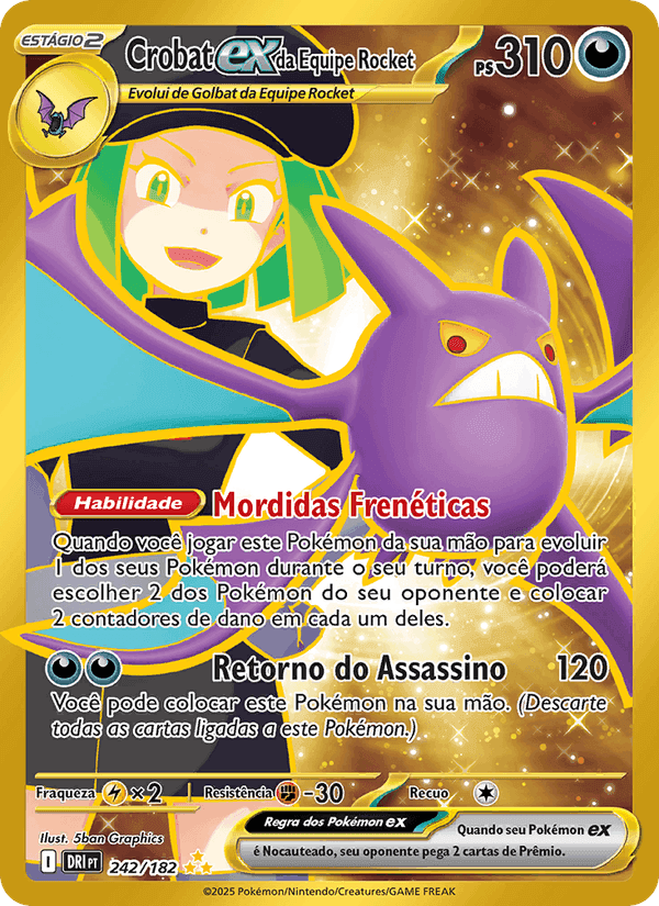 Crobat ex da Equipe Rocket, card 242 from Rivais Predestinados