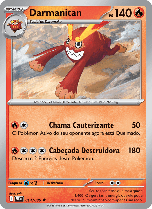 Darmanitan, carta 014 de Raio Preto