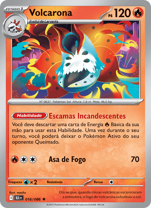 Volcarona, carta 016 de Raio Preto