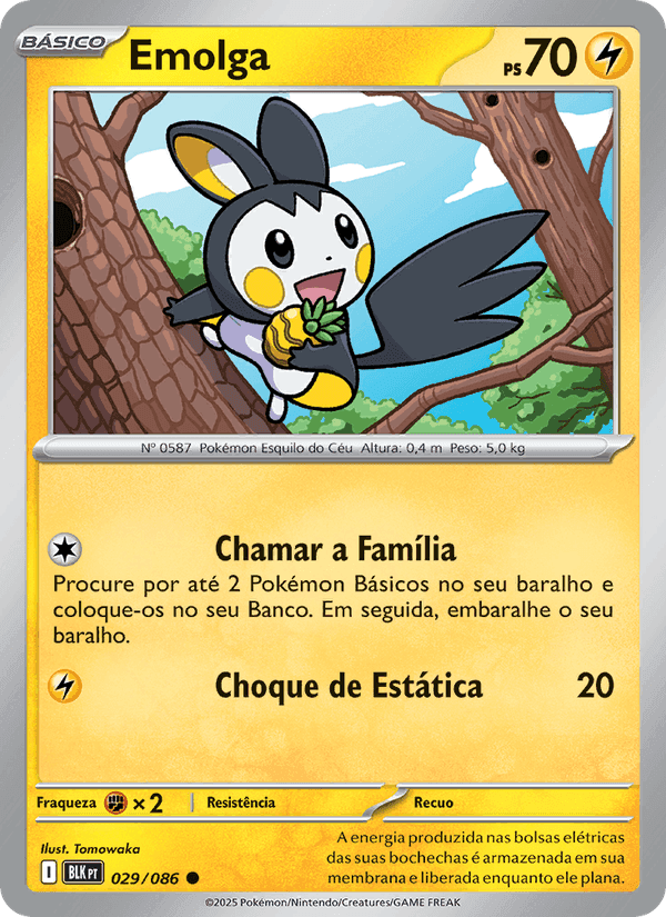 Emolga, carte 029 de Raio Preto