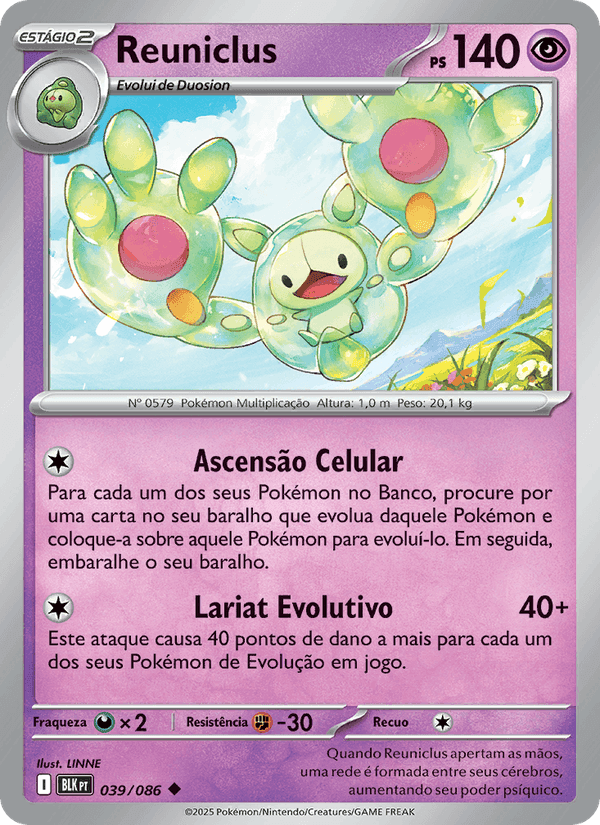 Reuniclus, card 039 from Raio Preto