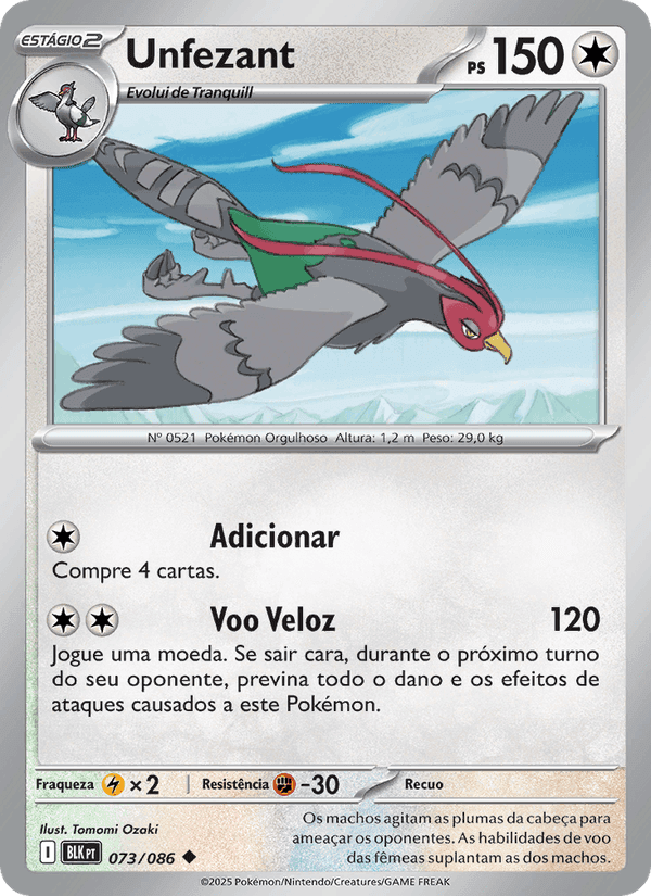 Unfezant, card 073 from Raio Preto