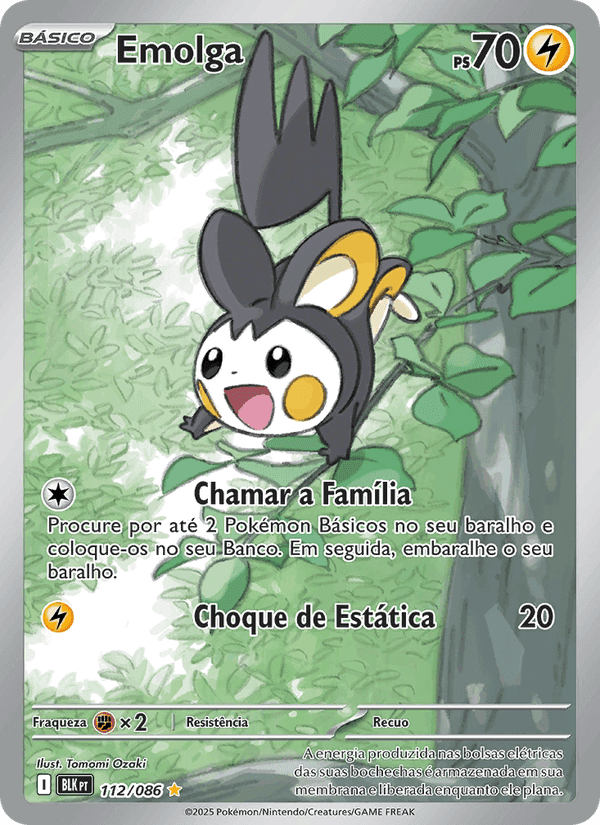 Emolga, card 112 from Raio Preto