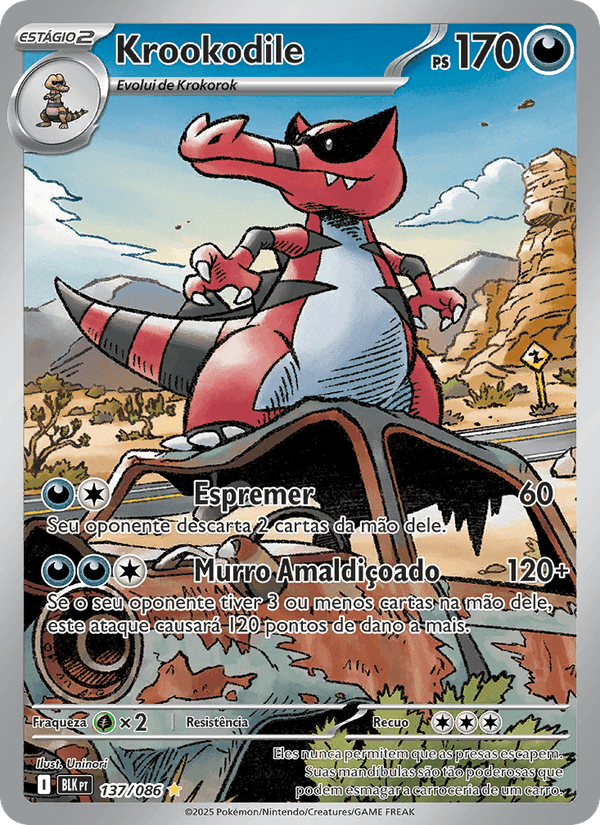 Krookodile, card 137 from Raio Preto