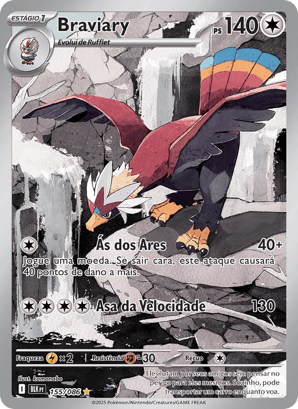 Braviary, card 155 from Raio Preto