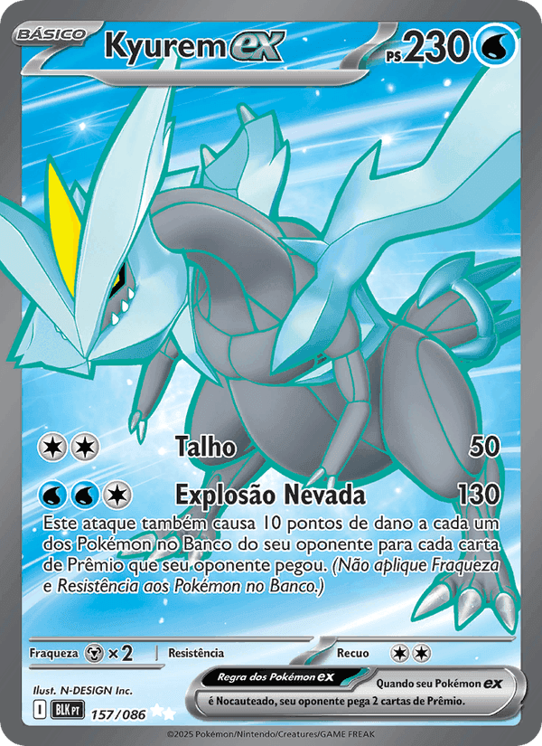 Kyurem ex, card 157 from Raio Preto