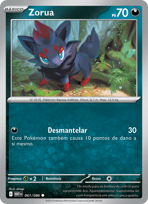 Zorua, carta 061 de Fogo Branco