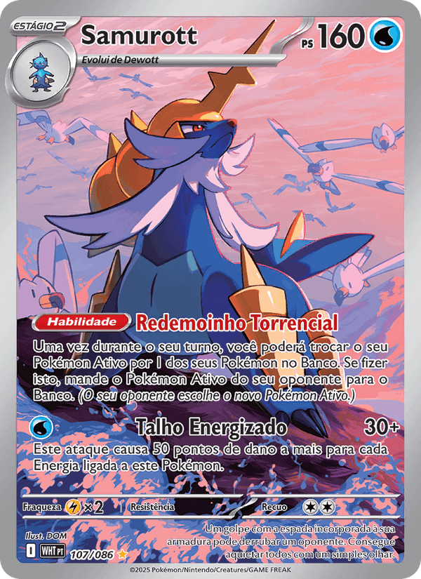 Samurott, card 107 from Fogo Branco