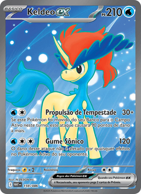 Keldeo ex, card 159 from Fogo Branco