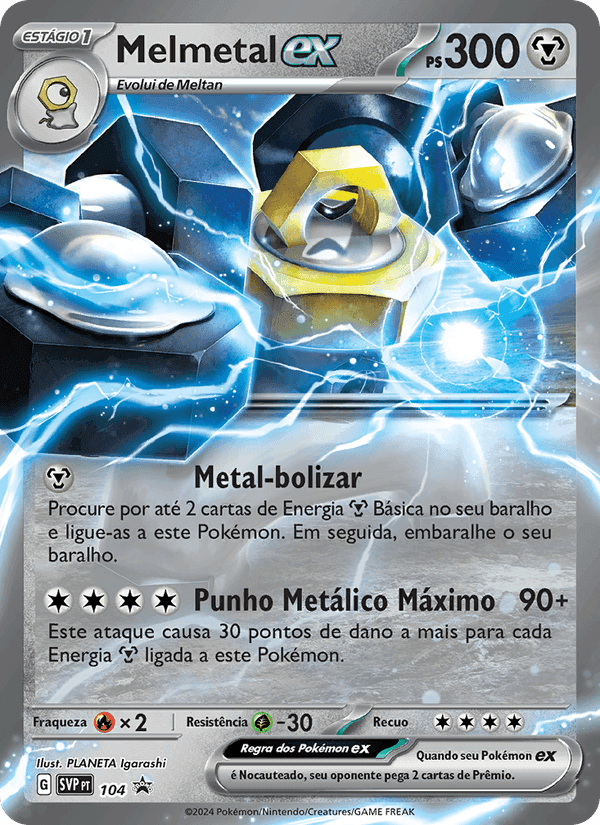 Melmetal ex, carta 104 de SVP Black Star Promos
