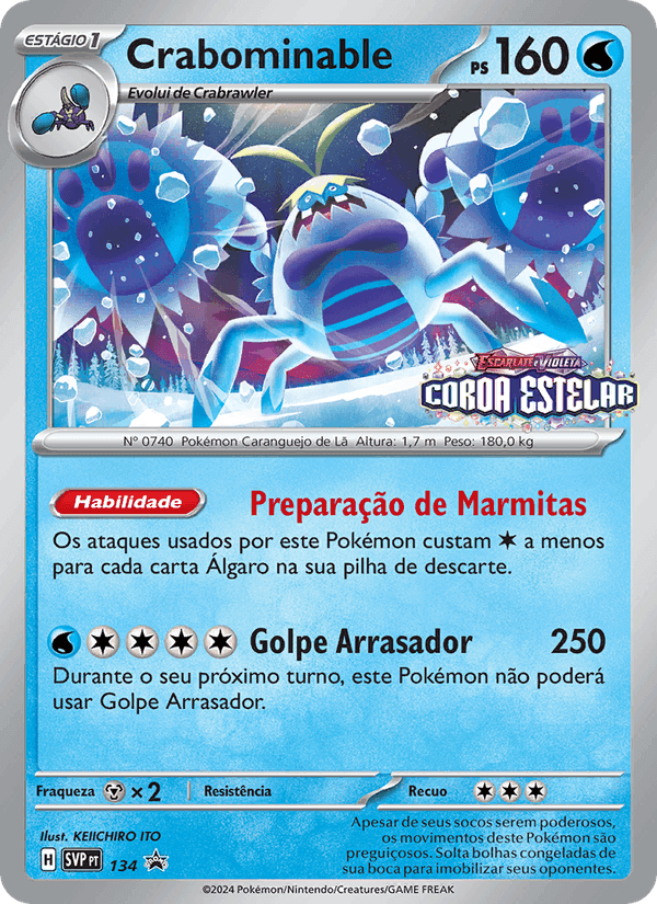 Crabominable, carta 134 de SVP Black Star Promos