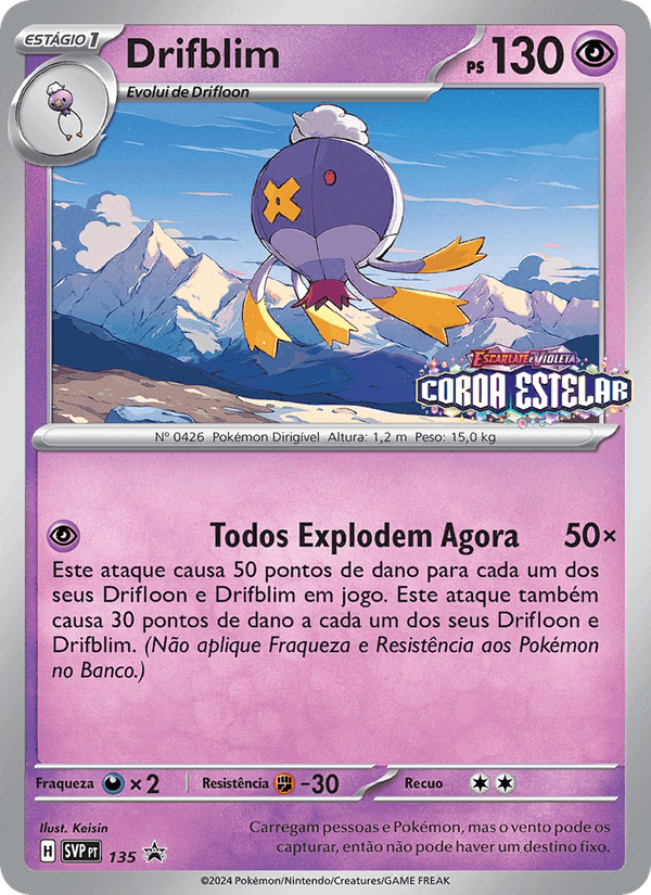 Drifblim, carte 135 de SVP Black Star Promos