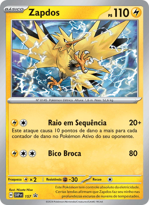 Zapdos, carta 157 de SVP Black Star Promos