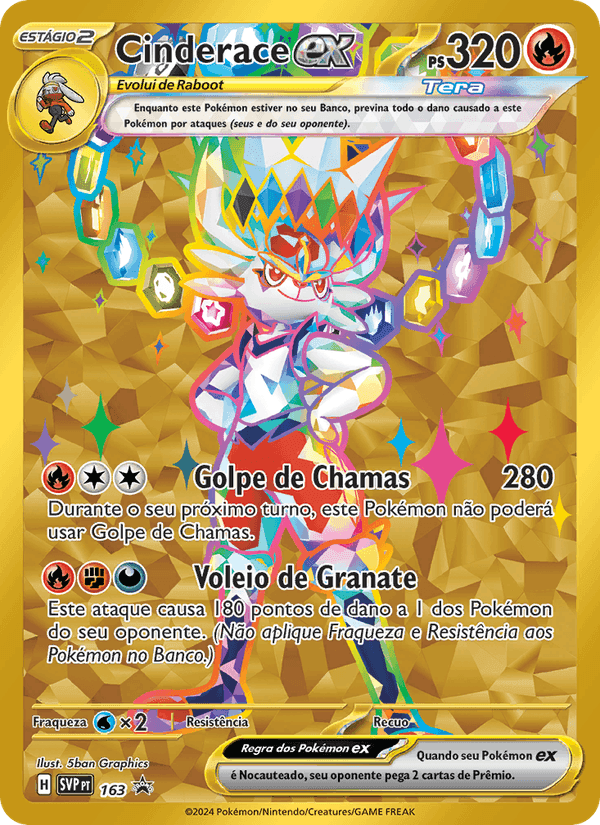 Cinderace ex, card 163 from SVP Black Star Promos