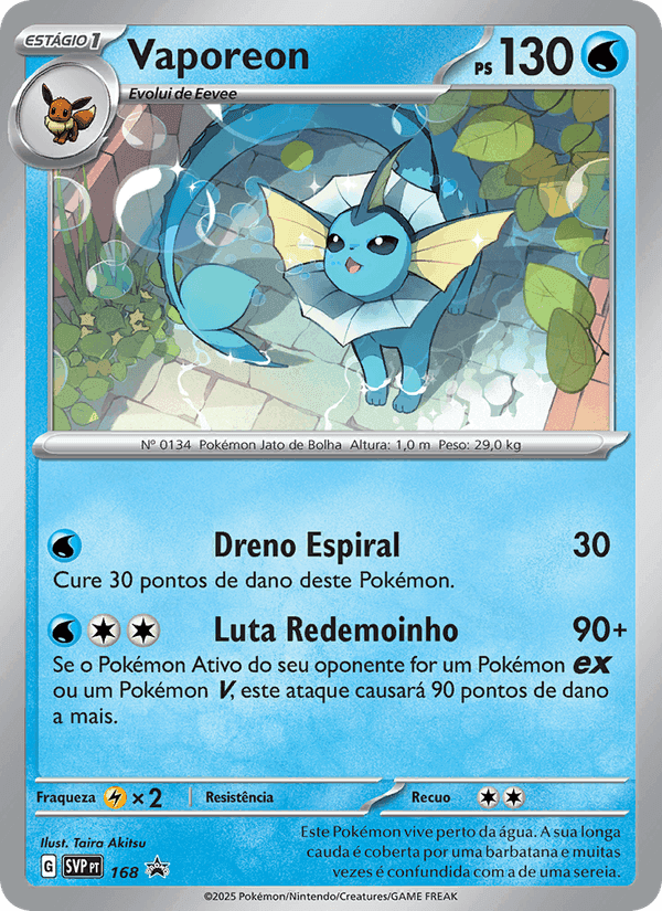Vaporeon, carta 168 de SVP Black Star Promos