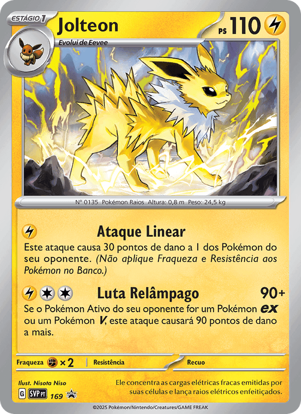Jolteon, card 169 from SVP Black Star Promos
