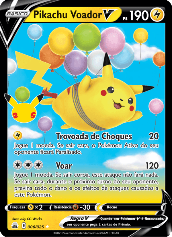 Pikachu Voador V, carta 6 de Celebrações