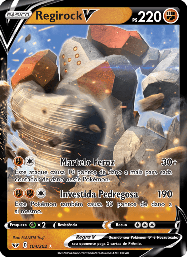 Regirock V, carta 104 de Espada e Escudo