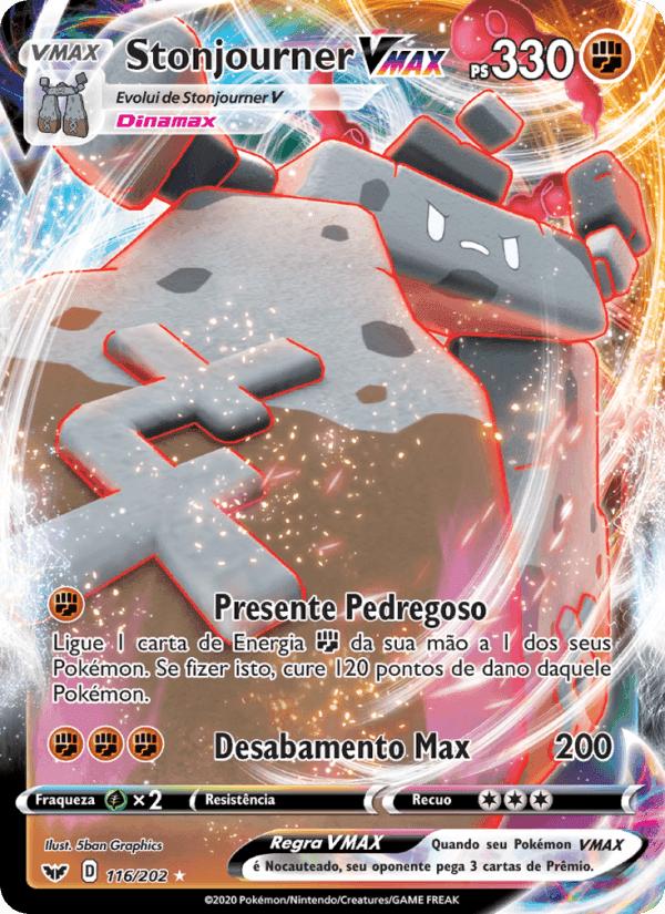 Stonjourner VMAX, card 116 from Espada e Escudo