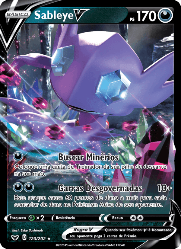 Sableye V, card 120 from Espada e Escudo