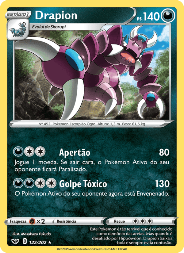 Drapion, carta 122 de Espada e Escudo