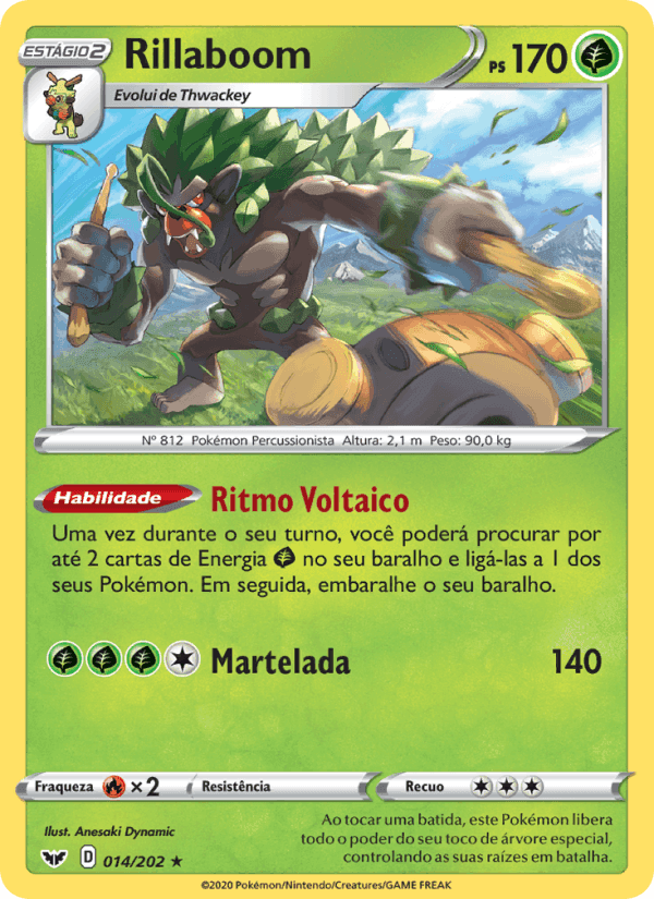 Rillaboom, carta 14 di Espada e Escudo