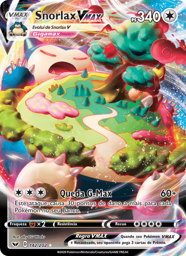 Snorlax VMAX, carta 142 di Espada e Escudo