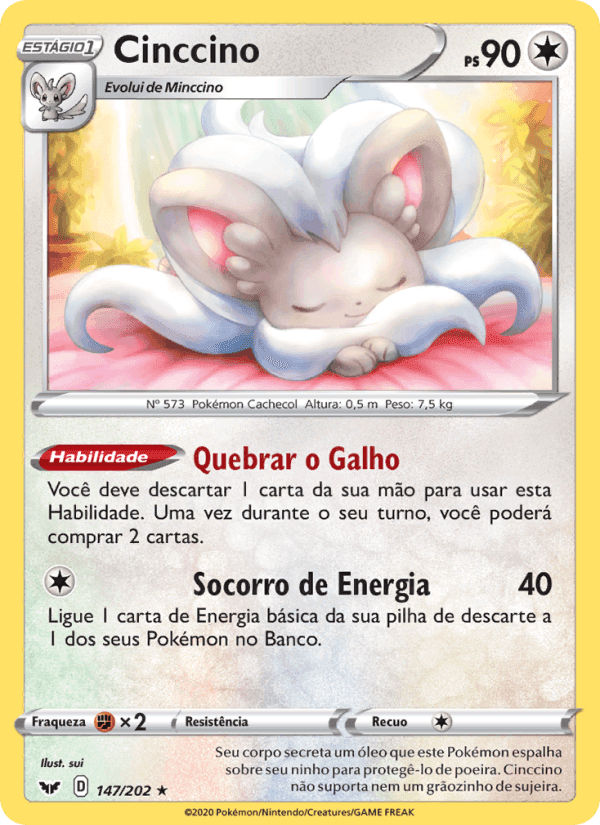 Cinccino, carta 147 de Espada e Escudo