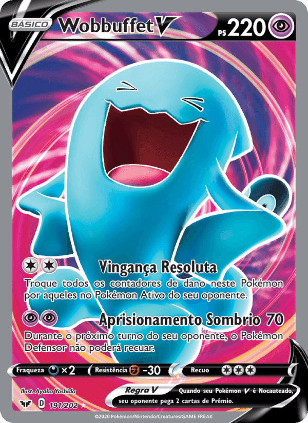 Wobbuffet V, carta 191 de Espada e Escudo