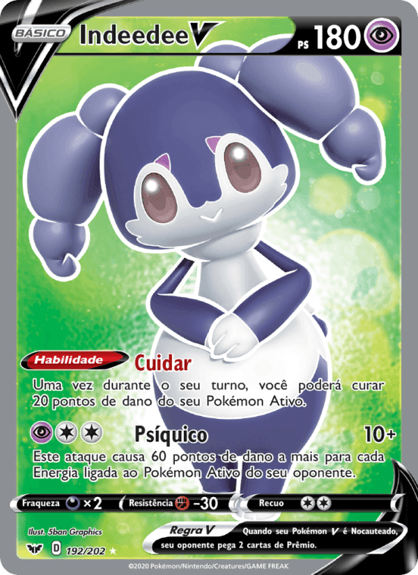Indeedee V, card 192 from Espada e Escudo