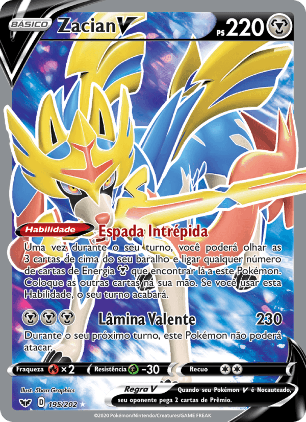 Zacian V, card 195 from Espada e Escudo