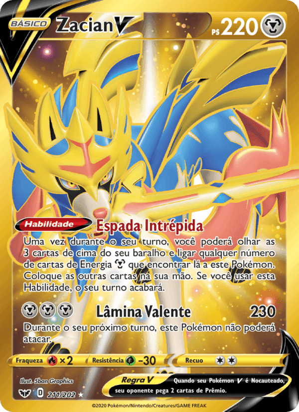 Zacian V, card 211 from Espada e Escudo